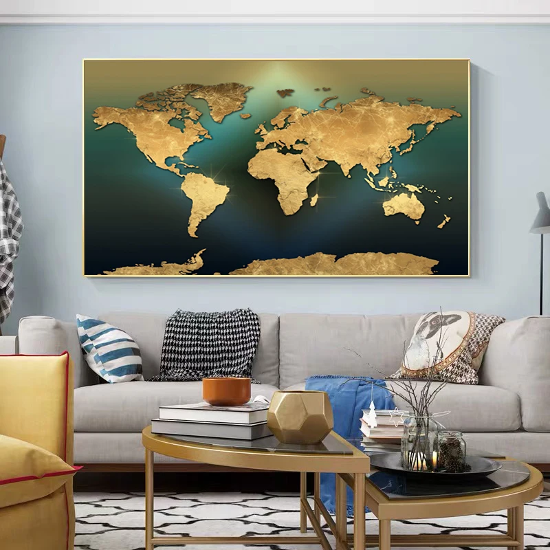 Poster Seni Peta Dunia Minimal - Star Map Poster ulasan dan harga